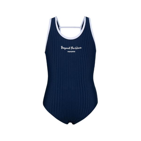 *巾着袋贈呈* 女児ポイントUラインワンピース水着/GS2F801-NV