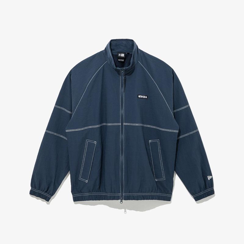 コントラストステッチ ナイロンジャケット ダスティブルー 14741950