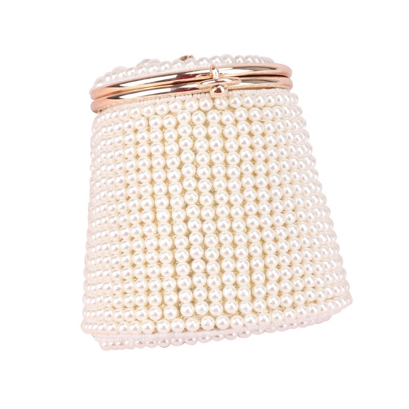 真珠包みバケツ包みを提げて女性は晩餐会真珠小包みを提げて