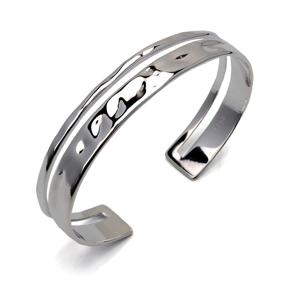 シルバー925 槌目バングル [cb082]