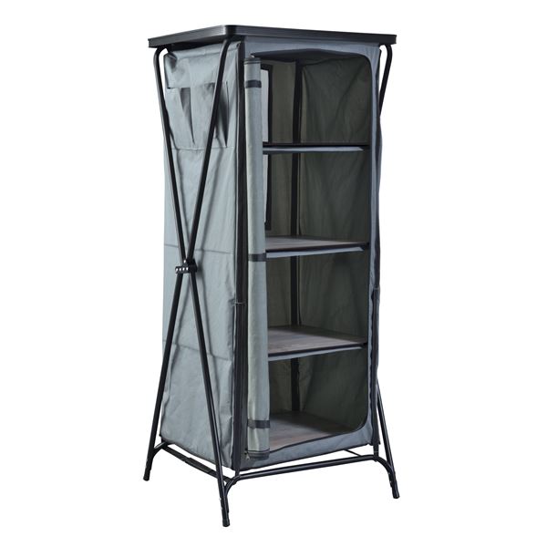 フォールディングキャビネット 4段 約W60.5xD61xH142cm グレー 組立品 13,646円