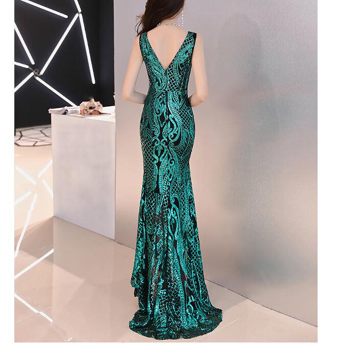 Vネック 不規則 マーメイドドレス 大人気新作定番 ロングドレス パーティードレス フォーマルドレス