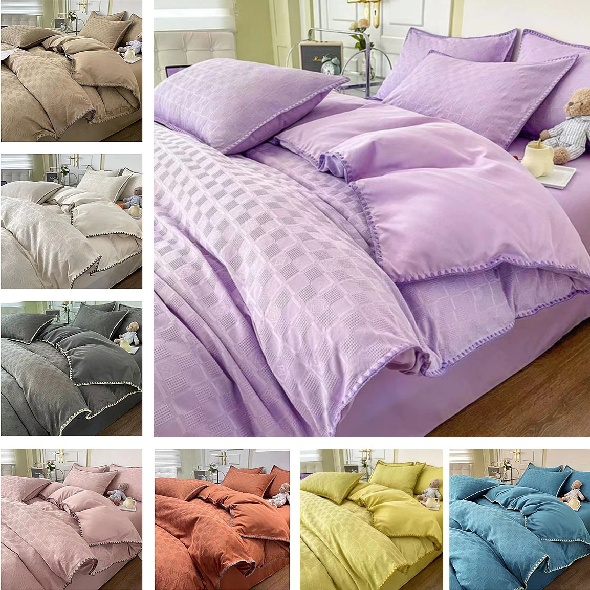 韓国ファッション 布団カバー セット 寝具カバーセット ワッフル柄 掛布団カバー あったか布団カバー 掛け布団カバー シングル あったか 防臭 洗える 防ダニ