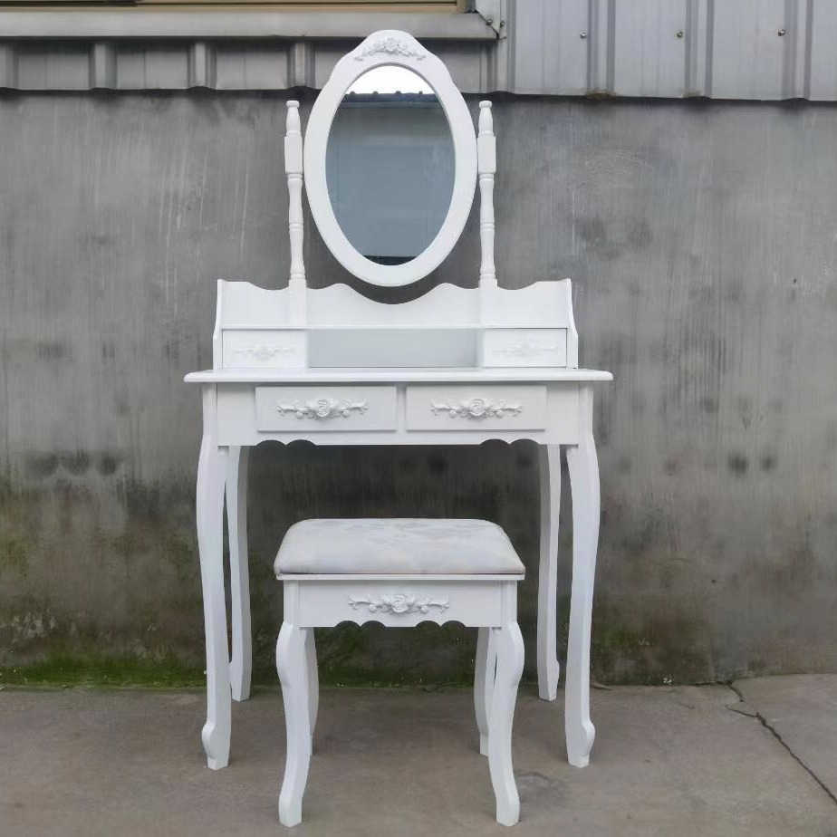 ドレッサーハイエンドソリッドウッド分解ベッドルームドレッシングテーブルヨーロッパシンプルなドレッシングテーブルファッションメイクテーブルプリンセスミラー