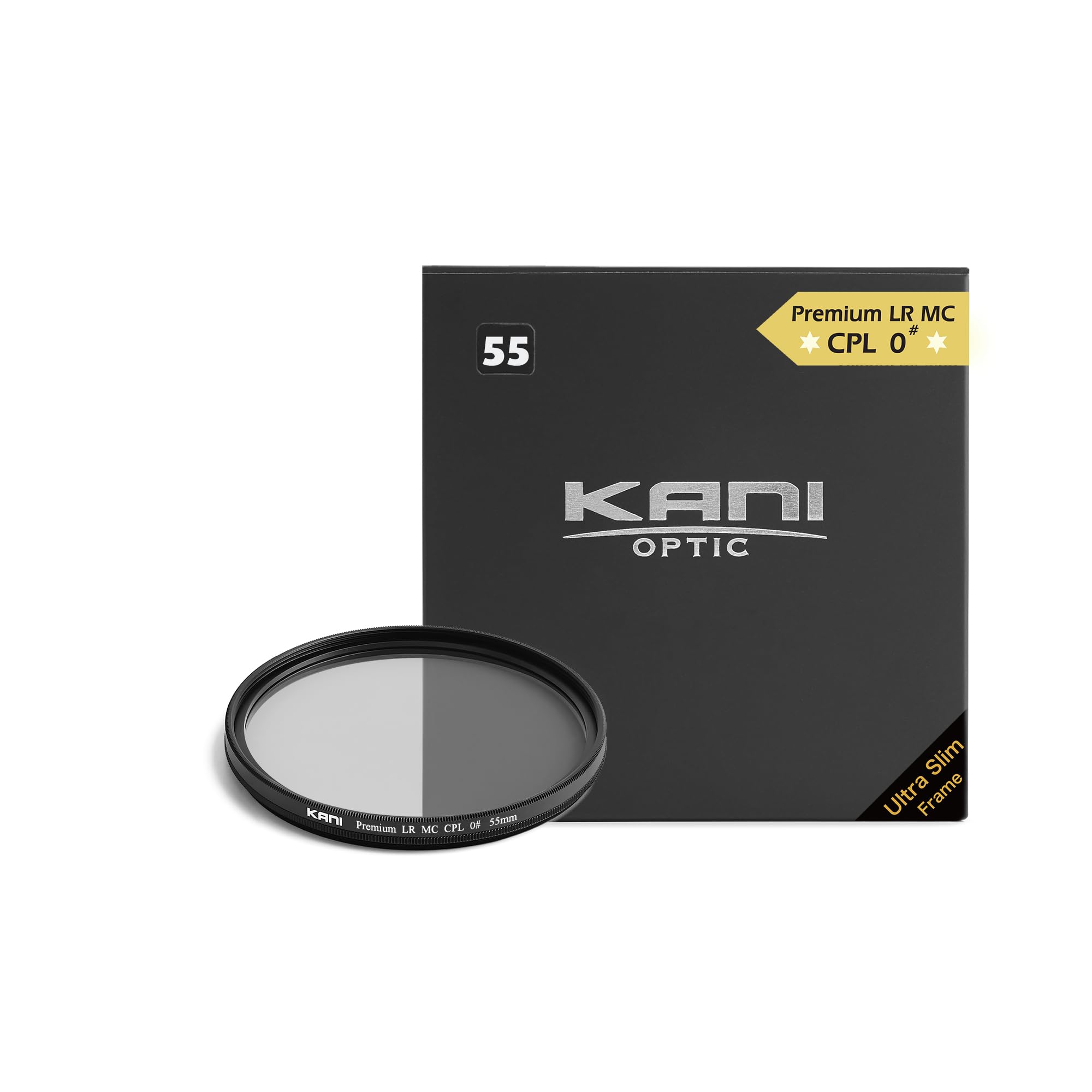 KANI 55mm PLフィルター ZeroSharpシリーズ Premium LR MC CPL 0# Ultra Slim 薄枠仕様 円偏光フィルター 色再現性向上 色濁り低減 低反射 撥水 撥油