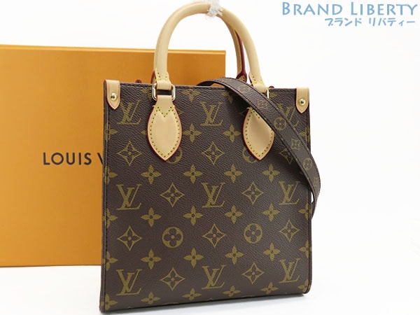 未使用ルイヴィトンモノグラムサックプラBB斜め掛けショルダーバッグハンドバッグダークブラウンレッド内側M46265