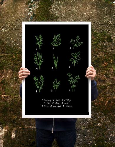 ANEK BOTANICAL CHART HERBS アートプリント/ポスター