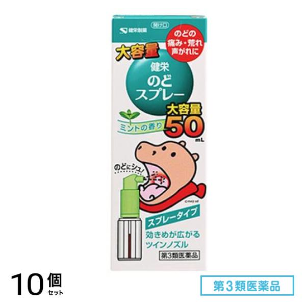 第３類医薬品 ケンエー 健栄のどスプレー ミントの香り 50mL 10個セット