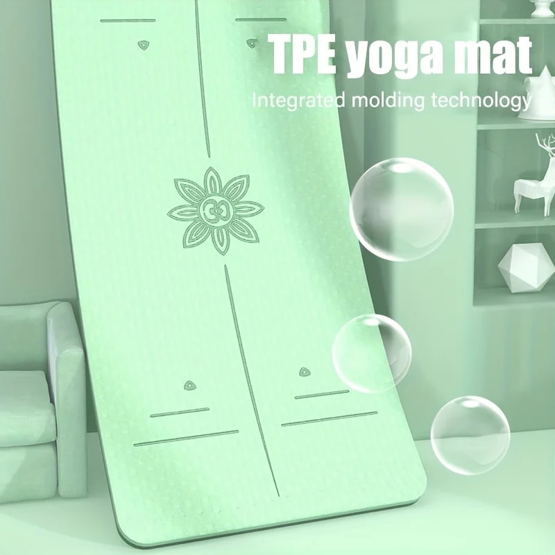 ヨガマット 1枚 8mm厚 ボディガイドライン付き 滑り止め効果あり 家庭用屋内トレーニングに最適 183*61cm【MPSP24070886】