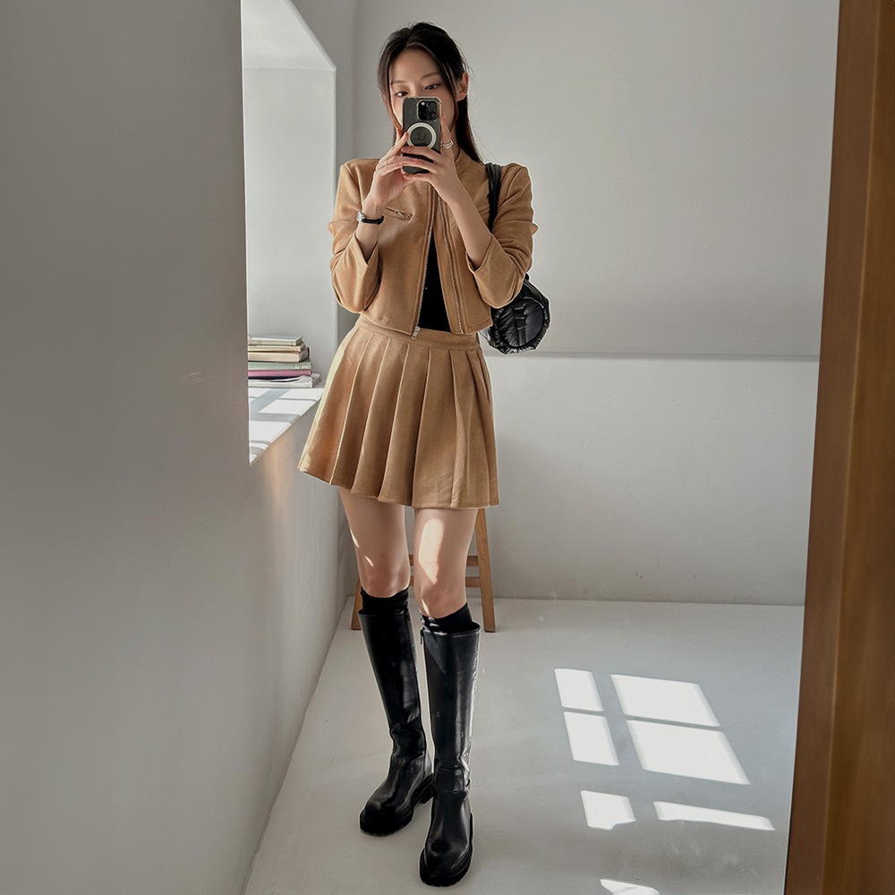 メンツスエードジャンパー&スカート2ピースセット