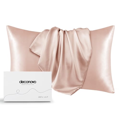 Deconovo 枕カバー 両面シルクまくらカバー ピローケース 6Aクラスシルク100%シルク 43cmx63cm ローズ 封筒式枕カバー ギフト 美肌 美髪 寝癖軽減 手洗える 良い通気性 四季適