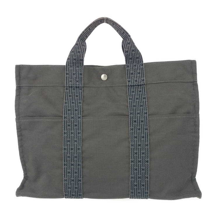 HERMES エルメス トートバッグ エールライン トート MM - グレー シルバー金具 キャンバス ユニセックス ハンドバッグ【本物保証】