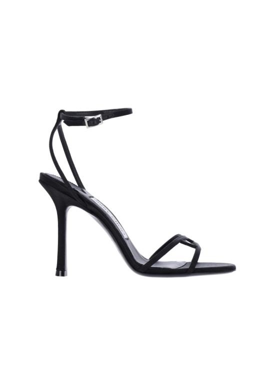 JIMMY CHOO Women Sandals 1998 LEO 100 SATBLACK Black