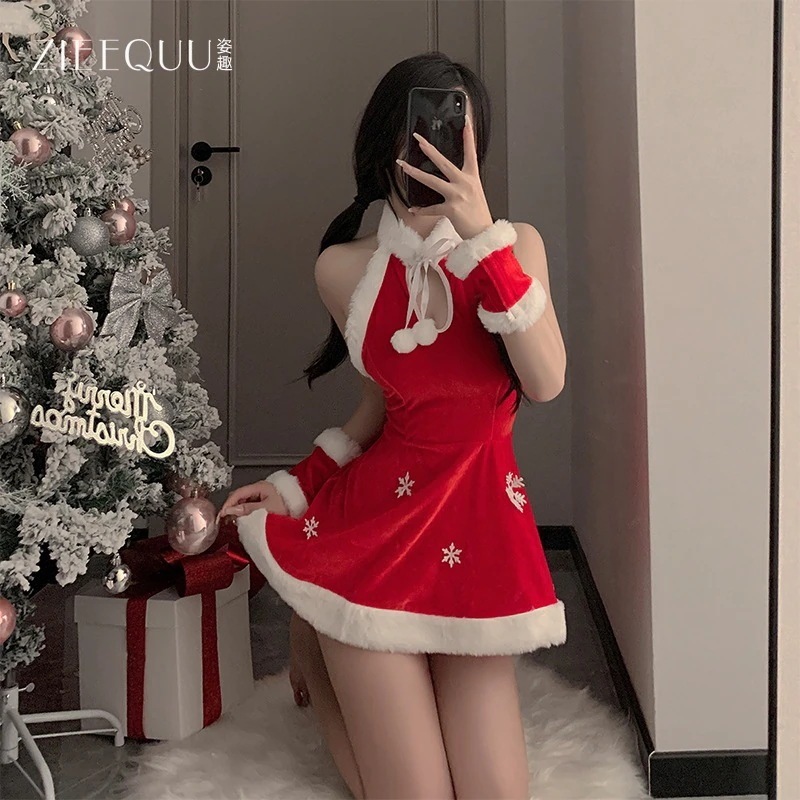 サンタコスプレ 新型新年クリスマス セクシー レッド ワンピース 制服