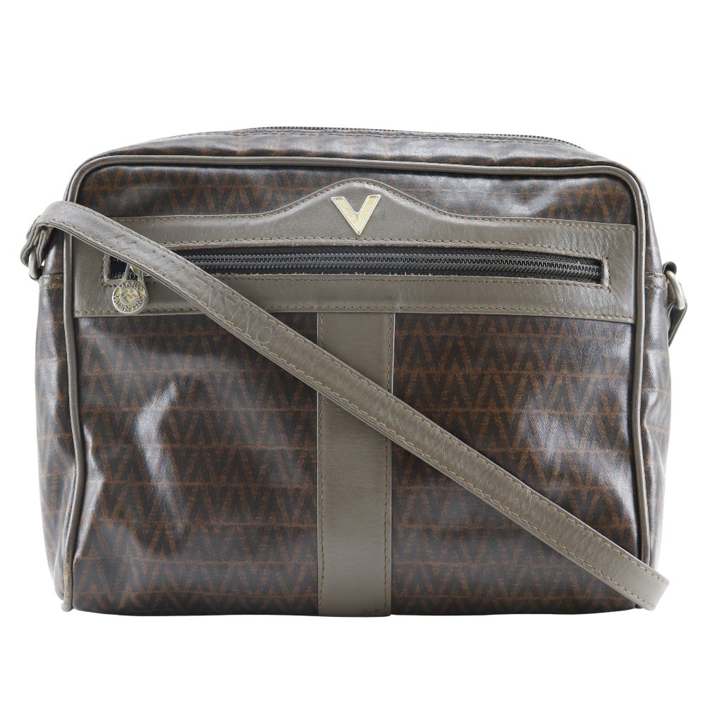 MARIO VALENTINO マリオ・ヴァレンティノ ショルダーバッグ PVC 茶 レディース 中古品