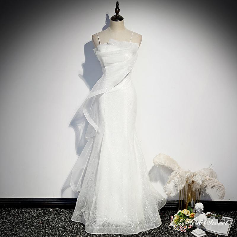 ウェディングドレス ウエディングドレス ロングドレス 二次会 結婚式 前撮り ブライダル 花嫁 マーメイドドレス キャミソール ノースリーブ 編み上げ