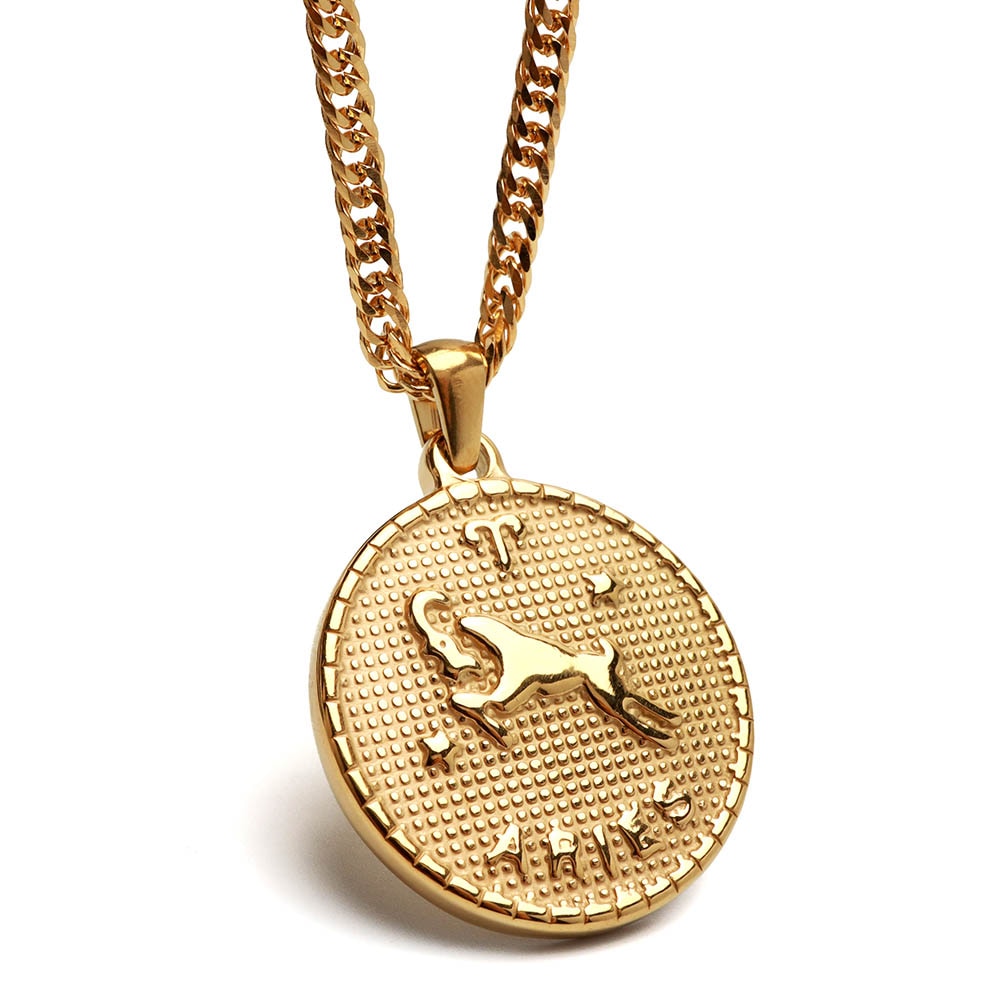 ステンレス製 12星座ネックレス ゴールド [n938-n514-g-3mm]