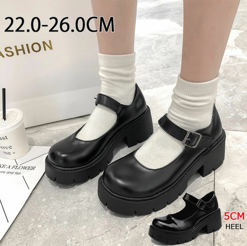 厚底シューズ ローファー パンプス 痛くない 5CM厚底 ストラップ ラウンドトゥ ブラック ガーリー 厚底 歩きやすい 履きやすい 可愛い 脚長 秋冬 エナメル おしゃれ 冠婚葬祭 立ち仕事 大きい