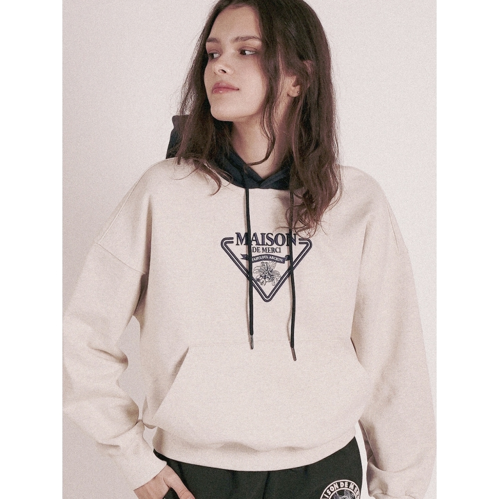 シューティングアーカイブレディースクロップメゾンシグネチャーエンブレムツートーンヘビーテリーパーカーオートマイルネイビー (FCD3TS715W)