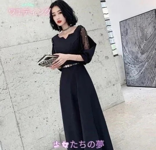 安い 結婚式 30代韓国ファッション 二次会 上品 大人 ウエディング 代 成人式 食事会 パーティードレスパーティードレス お呼ばれ 黒