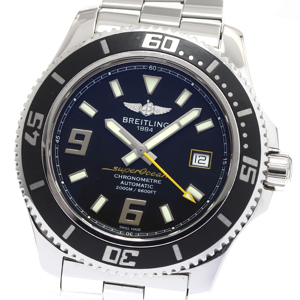 ブライトリング BREITLING A17391 スーパーオーシャン 44 デイト 自動巻き メンズ 箱・保証書付き_900415【中古】