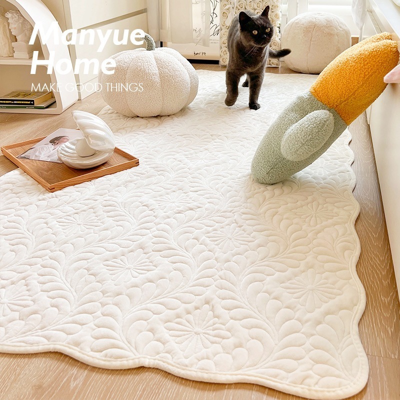 【最新モデル登場!!】ラグマット ラグ キルティング キルト マット 北欧 可愛い かわいい 韓国 中綿 滑り止め 洗える 長方形 大判 カーペット キルトラグ 絨毯 こたつ敷 ベッドサイド リビング