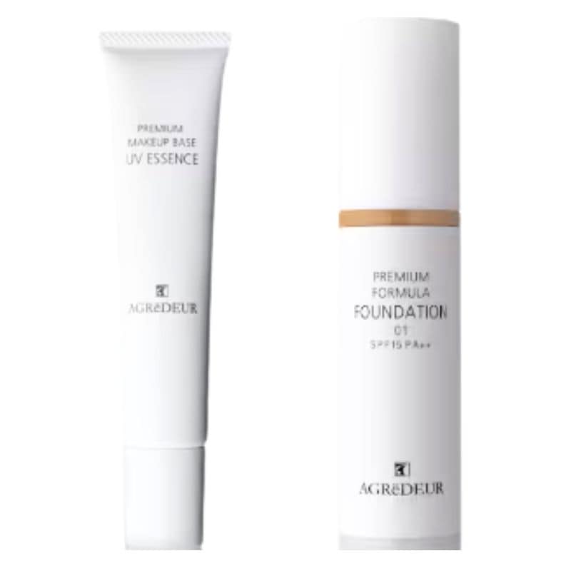 UV対応 化粧下地クリーム＋美容液クリームファンデーション2点セット