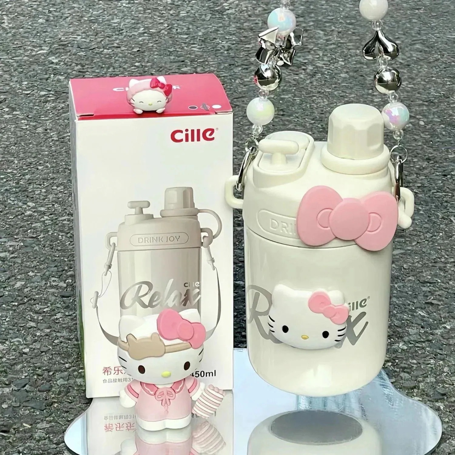 【1つ買うと10個もらえる】メガ割新作 保温カップかわいい女子高颜値316ステンレス学生水筒大容量児童希ins楽水カップハローキティ1267