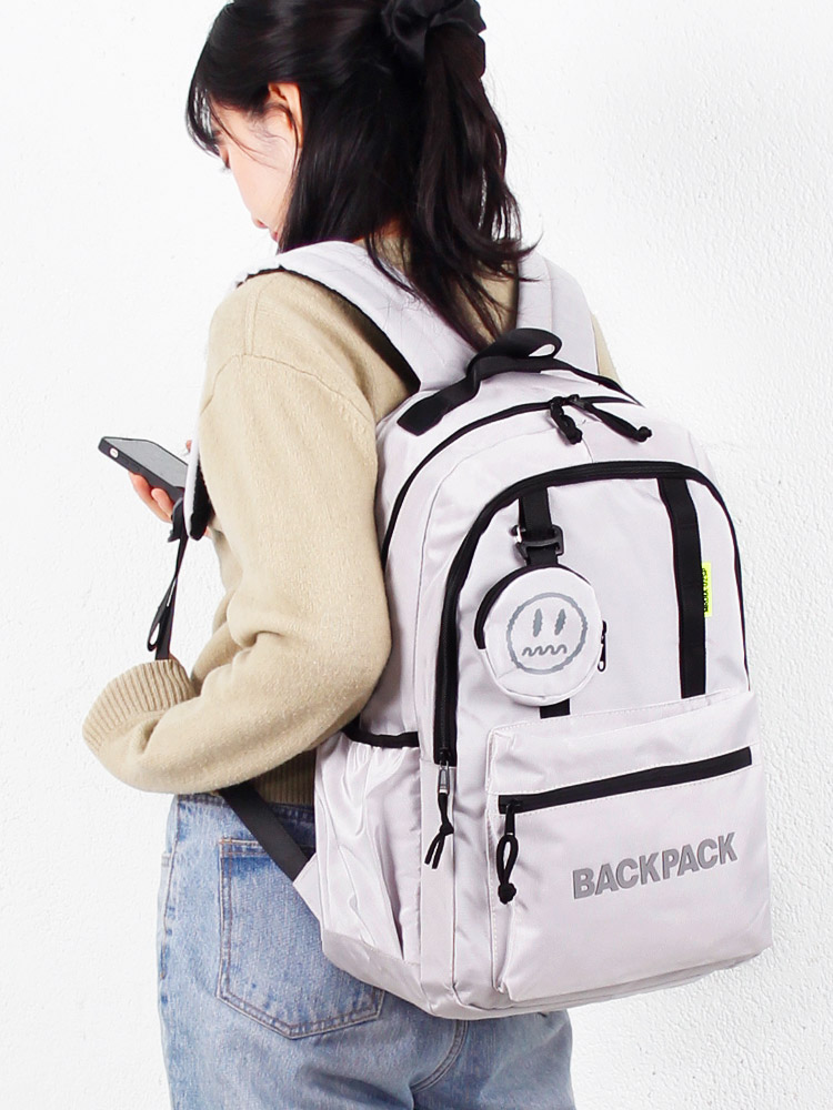 男女共用学生ブックバッグ学園 シンプルな黒神学期外出10代 20代カジュアルレタリングストリート旅行バックパック