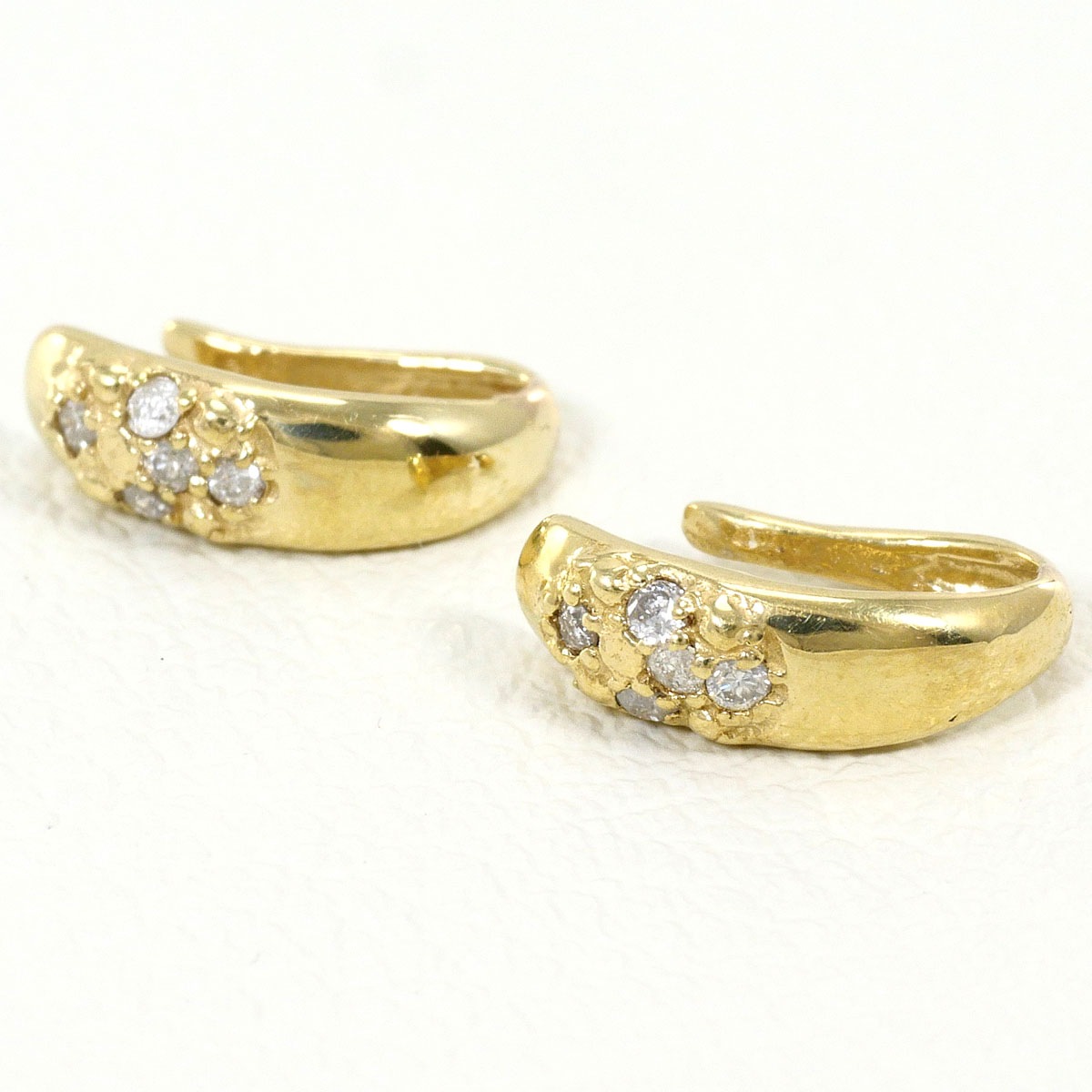 イヤーカフ K10 10金 YG イエローゴールド ダイヤモンド 0.025 ct 総重量約0.5g ジュエリー 中古