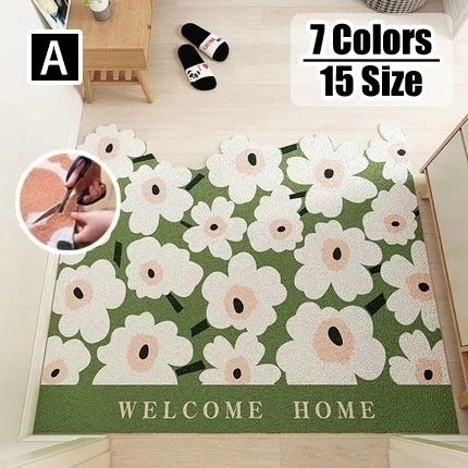 1× 1cm玄関マット田園風 カーペット ラグマット 屋外 室内 洗える 玄関ラグ ドアマット エントランス 滑り止め インテリア かわいい おしゃれ 業務用 家庭用 店舗 事