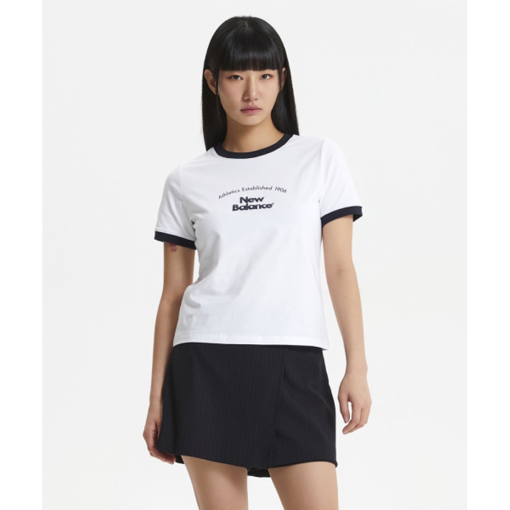 ニューバランス NBNEF2W512/レディースリンガー半袖Tシャツ (ホワイト)