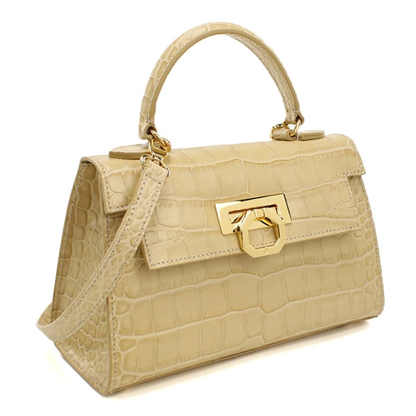 ハンドバッグ ショルダーバッグ 245 MATISSE LUX クロコカーフスキンレザー ALMOND ベージュ