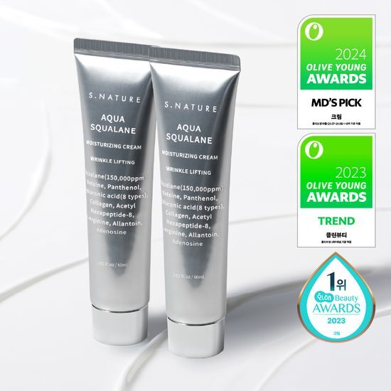 【1+1／毛穴水分天才クリーム】 アクアスクワラン保湿クリーム 60ml×2個セット / 並行輸入