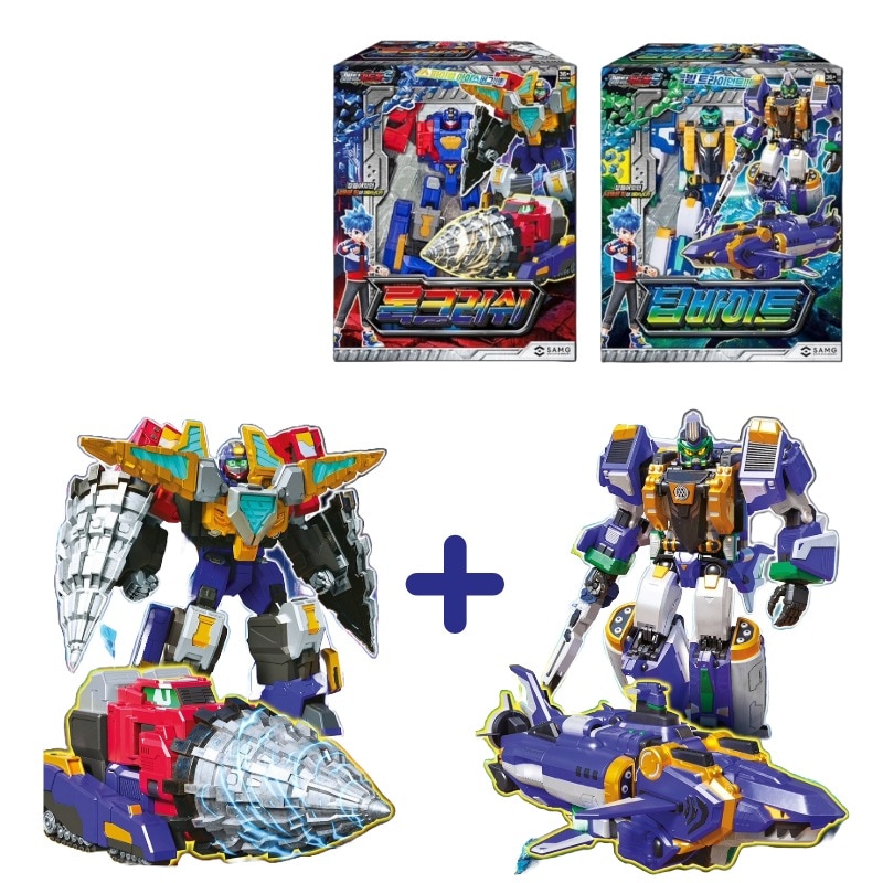[メタル カードボット S 正品] シーズン2 ロッククラッシュ 変身ロボット+ディプダイト セット/ ビーム トライデント スパイラル アイスバーグ/ ビークルモード/ おもちゃ フィギュア