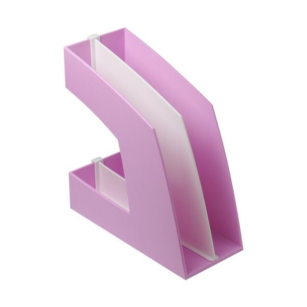 (まとめ) ソニック ファイルボックス 仕切板付 A4タテ 背幅107mm ピンク FB-708-P 1個 (×10セット)