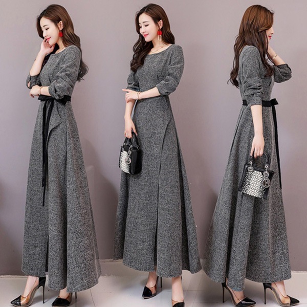 マキシワンピース レディース ロングワンピース パーティードレス 結婚式 ワンピース キレイめ ドレス フォーマル マキシ　ベルト付き　秋冬　秋物　上品　オシャレ パーティー 入園式 卒業会 入学式