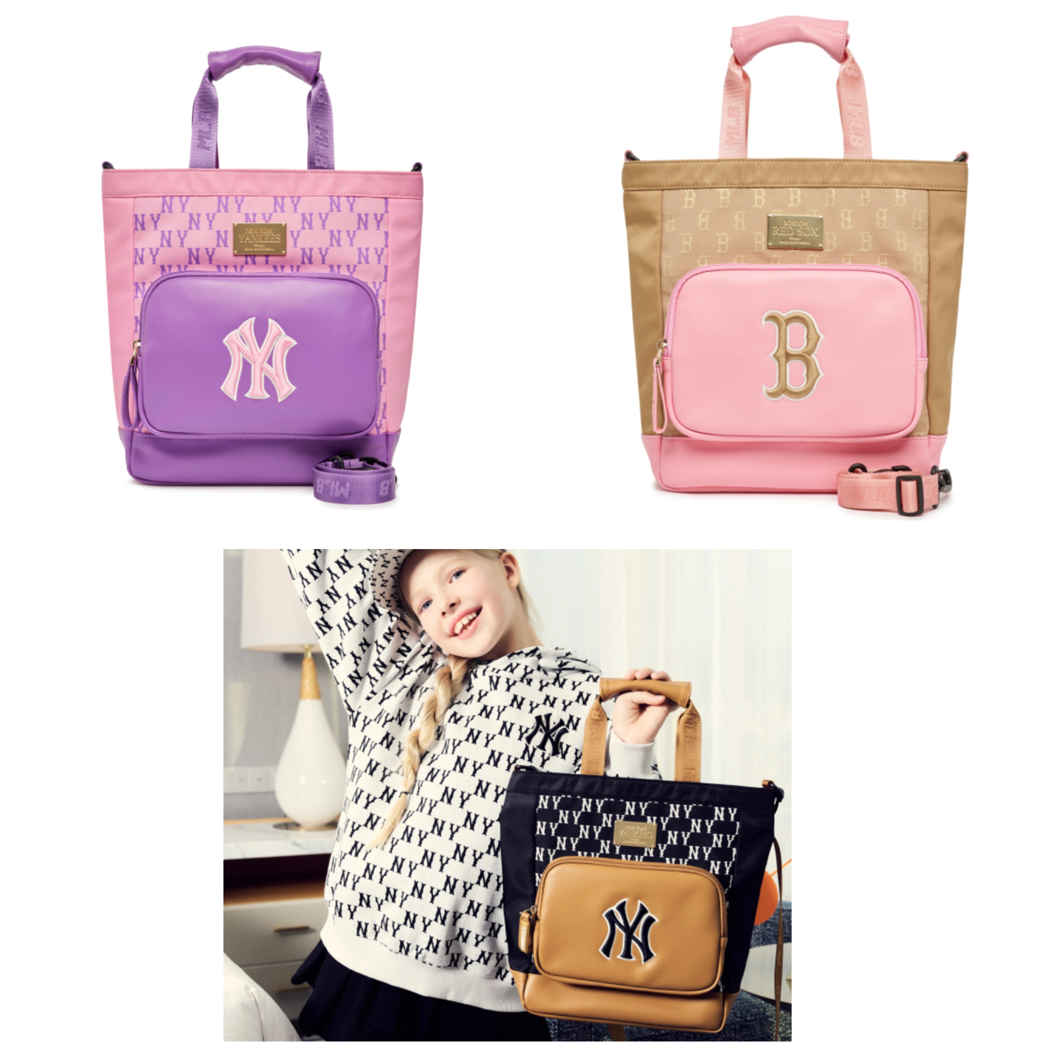 [KIDS]クラシックモノグラムサブバッグニューヨークヤンキース