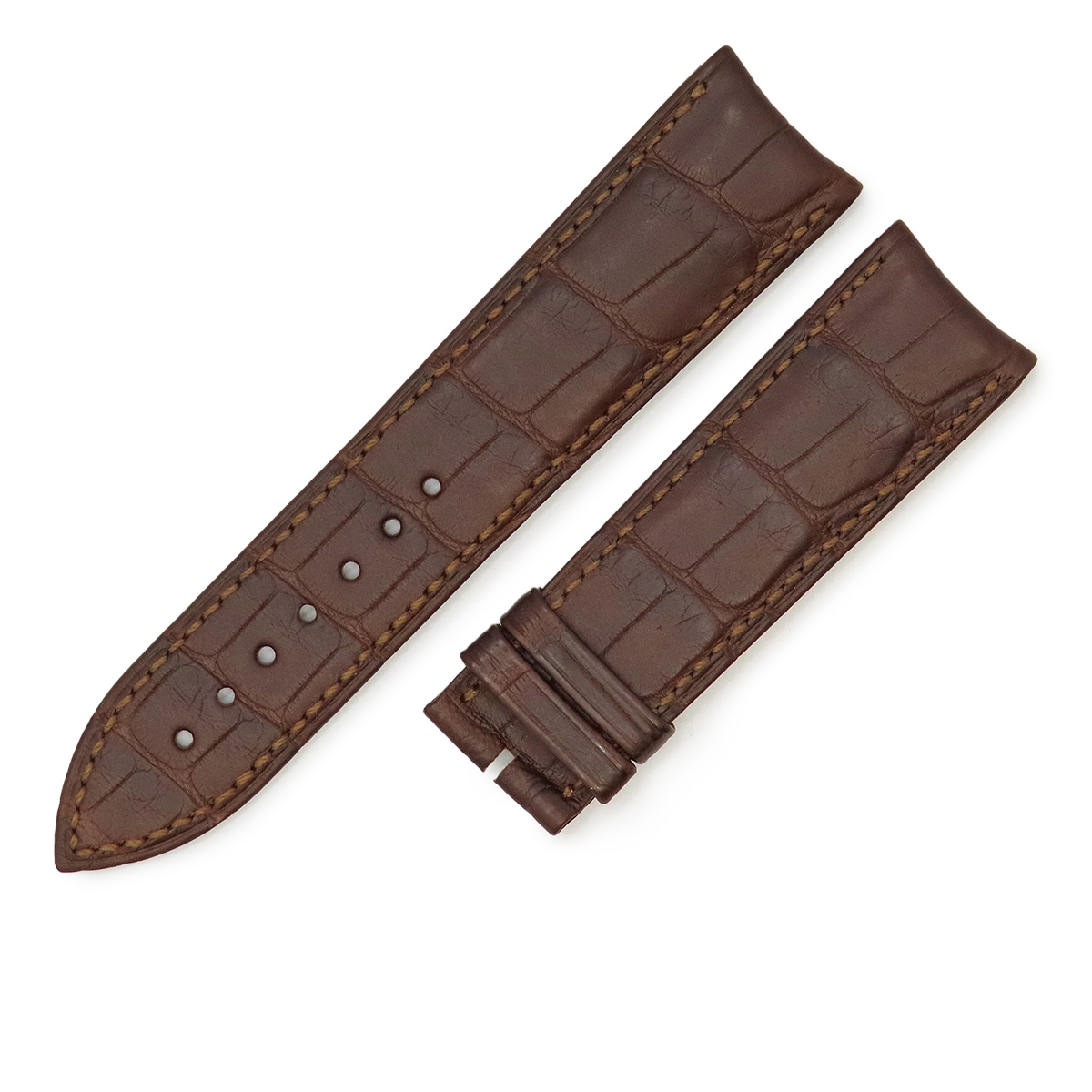 メンズ 未使用 純正 替え クロコ ベルト バンド ストラップ 22ｍｍ ブラウン 茶
