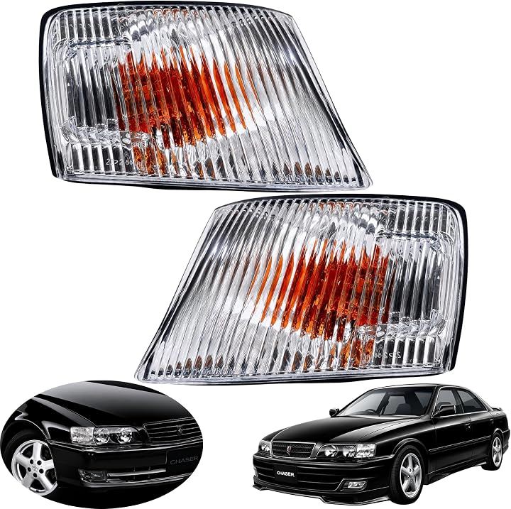 互換品 チェイサー JZX100 100系 クリアコーナーレンズ ツアラーV ツアラーS フロントウインカー 交換用 (クリア(左右セット）)