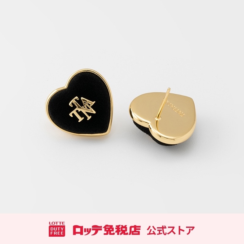 [タチアナ] クラシックベルベットエンブレムピアス(ゴールド)