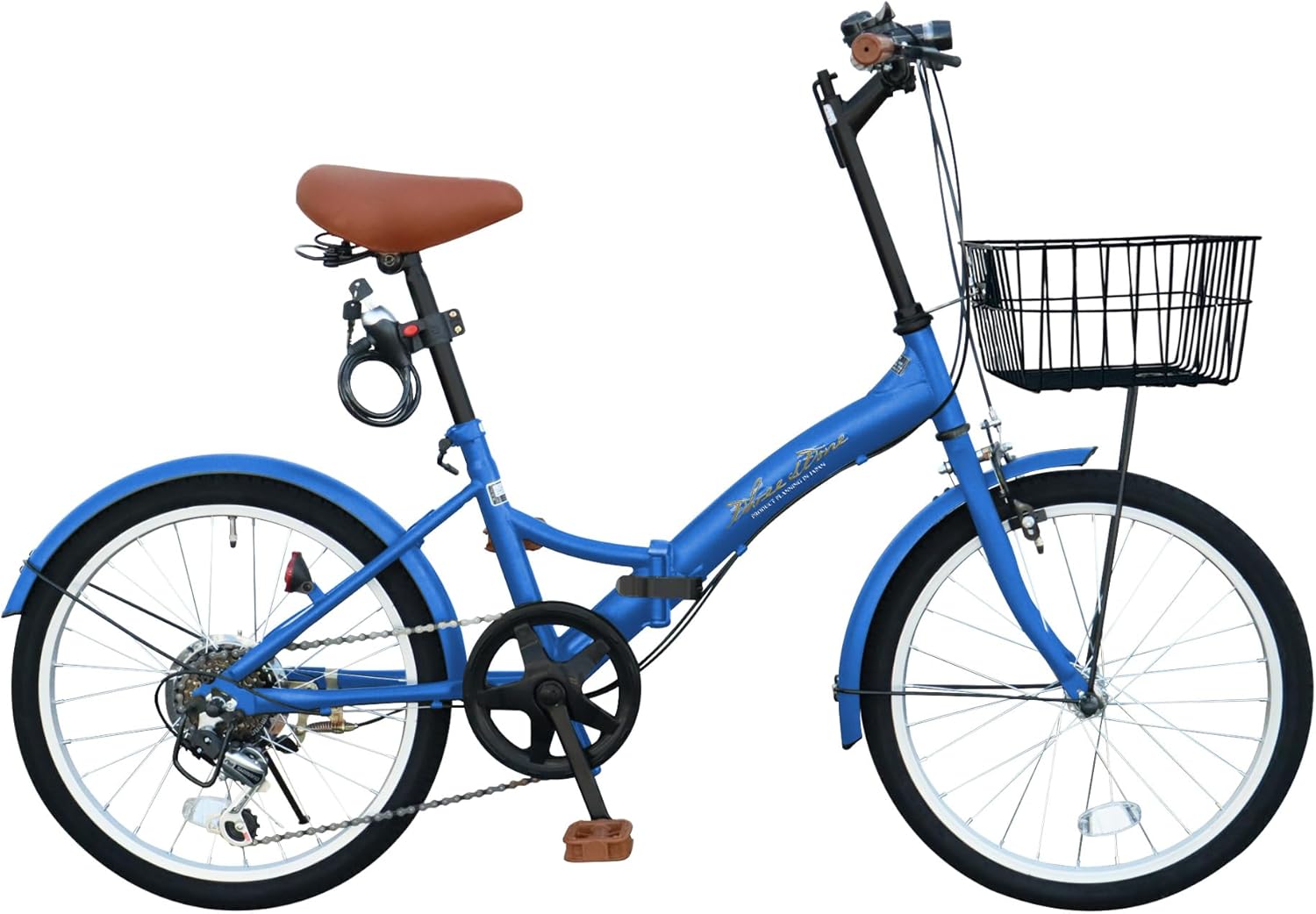 折りたたみ自転車 自転車 20インチ P-008 シマノ6段ギア カゴ ライト ワイヤーロック錠 プレゼント 通勤 通学 街乗り