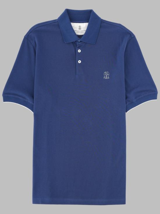 BRUNELLO CUCINELLI Men Polo Shirts ME8548788 CPW89 BLUE