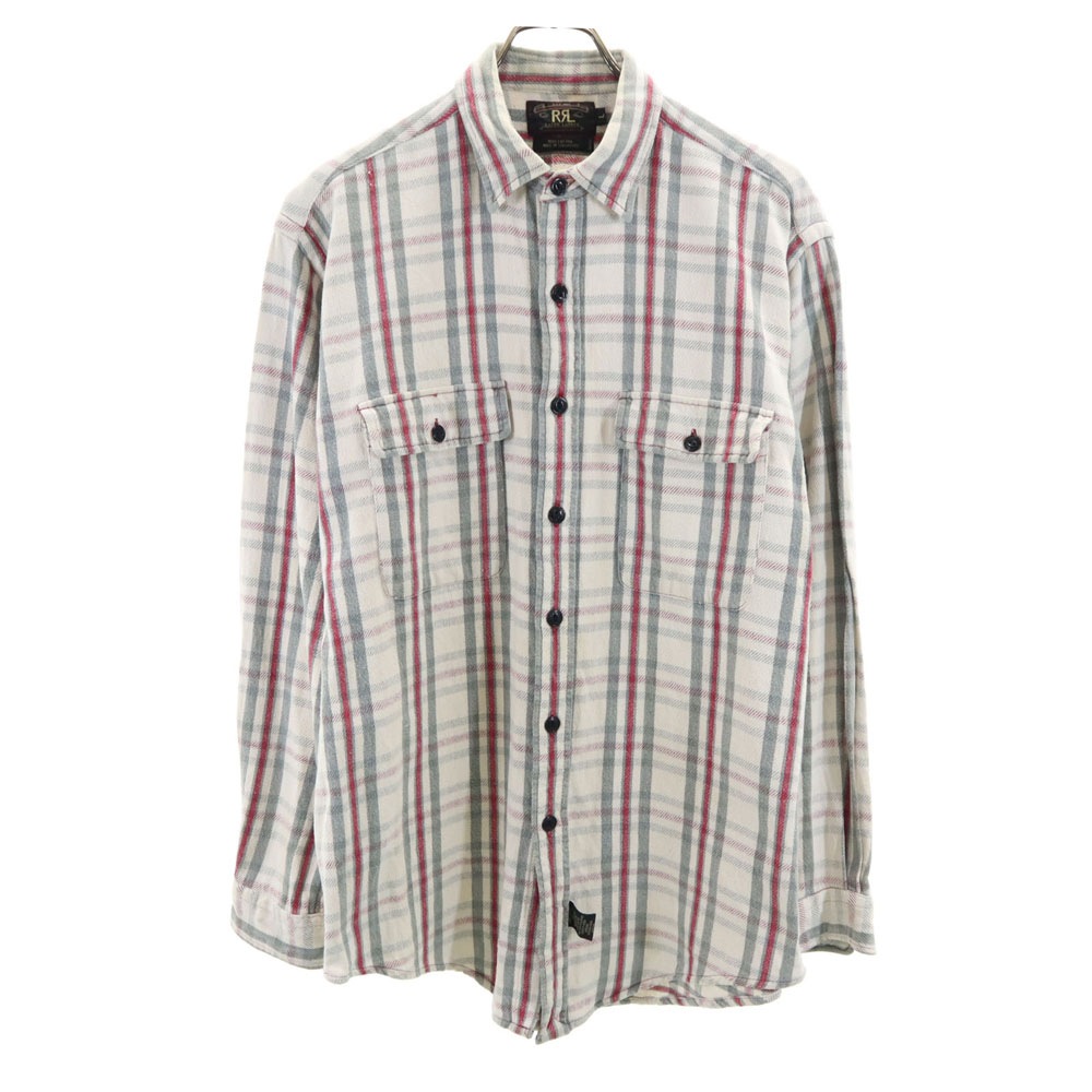 RRL 90s 初期タグ 赤3星 オールド チェック柄 長袖 シャツ L グレー系 ダブルアールエル RALPH LAUREN メンズ 10,419円