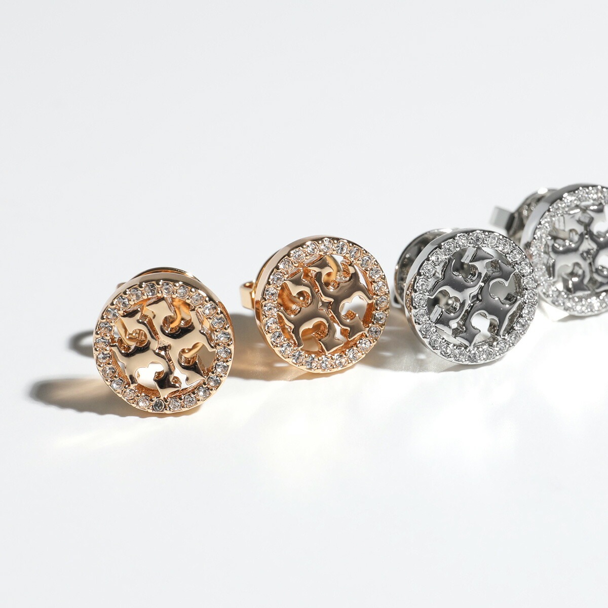 TORY BURCH トリーバーチ ピアス MILLER PAVE STUD EARRING ミラー パヴェ 53422 レディース ダブルT クリスタル装飾 カラー2色