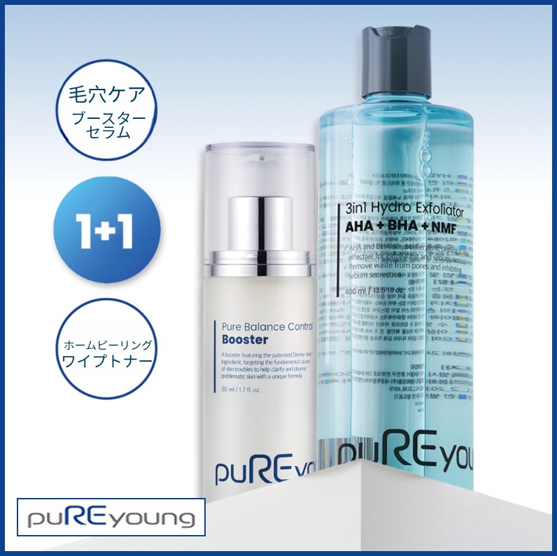 [毛穴フィット1+1]毛穴ケアデュオセット(美容液50ml+化粧水400ml) 毛穴を縮める(+エステ専用サンプル5種)