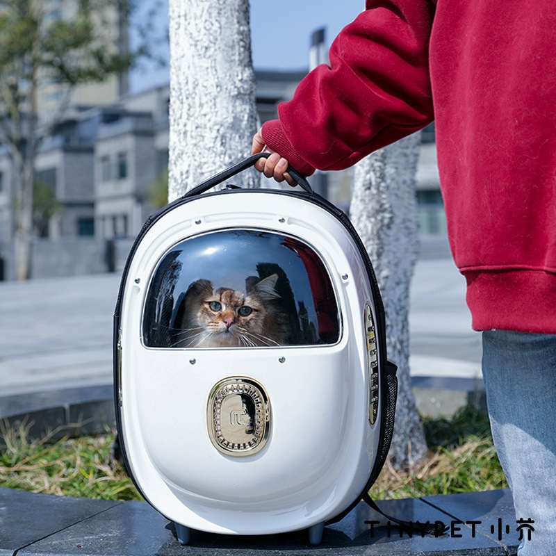 ハーフウィンドウペットバックパック猫バックパックスペースバッグポータブル外出猫バッグ 5,920円
