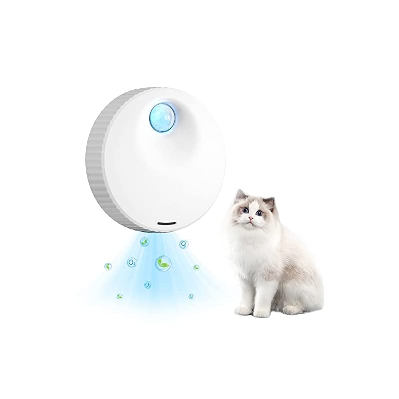 PSE認証Swanna 猫のトイレ消臭剤4000mAHインテリジェント臭気除去装置,オゾンは猫のトイレの臭いのを分解できUSB充電は再利用できあらゆる種類の猫のトイレバスルームワードロー