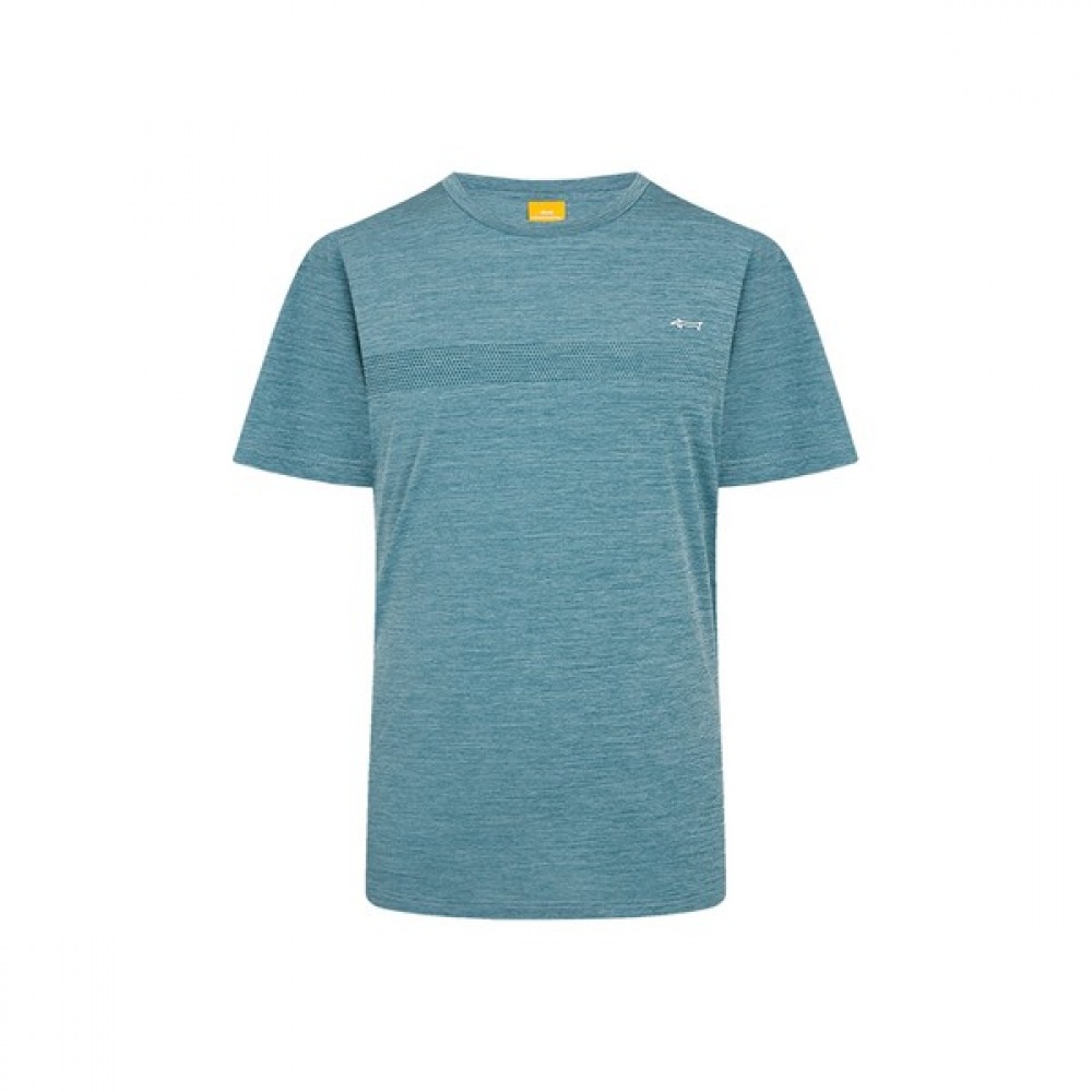 [ルイカステル] メンズボーダートーンオントーンドットプリントラウンドTシャツ