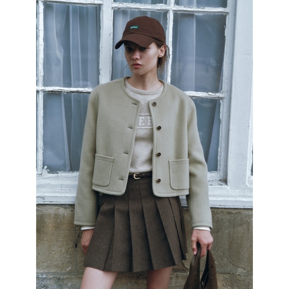 DEPOUND ウールクロップジャケットミント